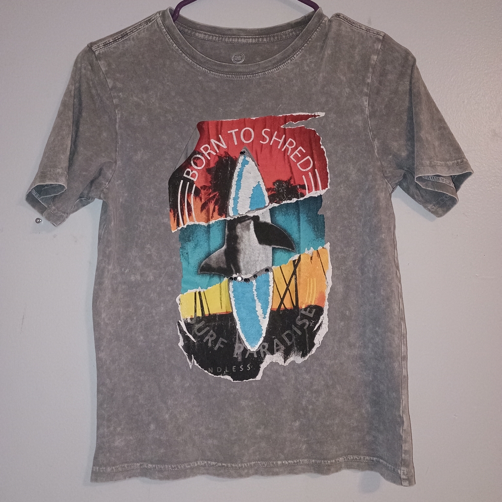 Wonder Nation Gray Surf Graphic Tee